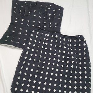 WHBM Women's Size 0 Black & White Bodice Skirt Set